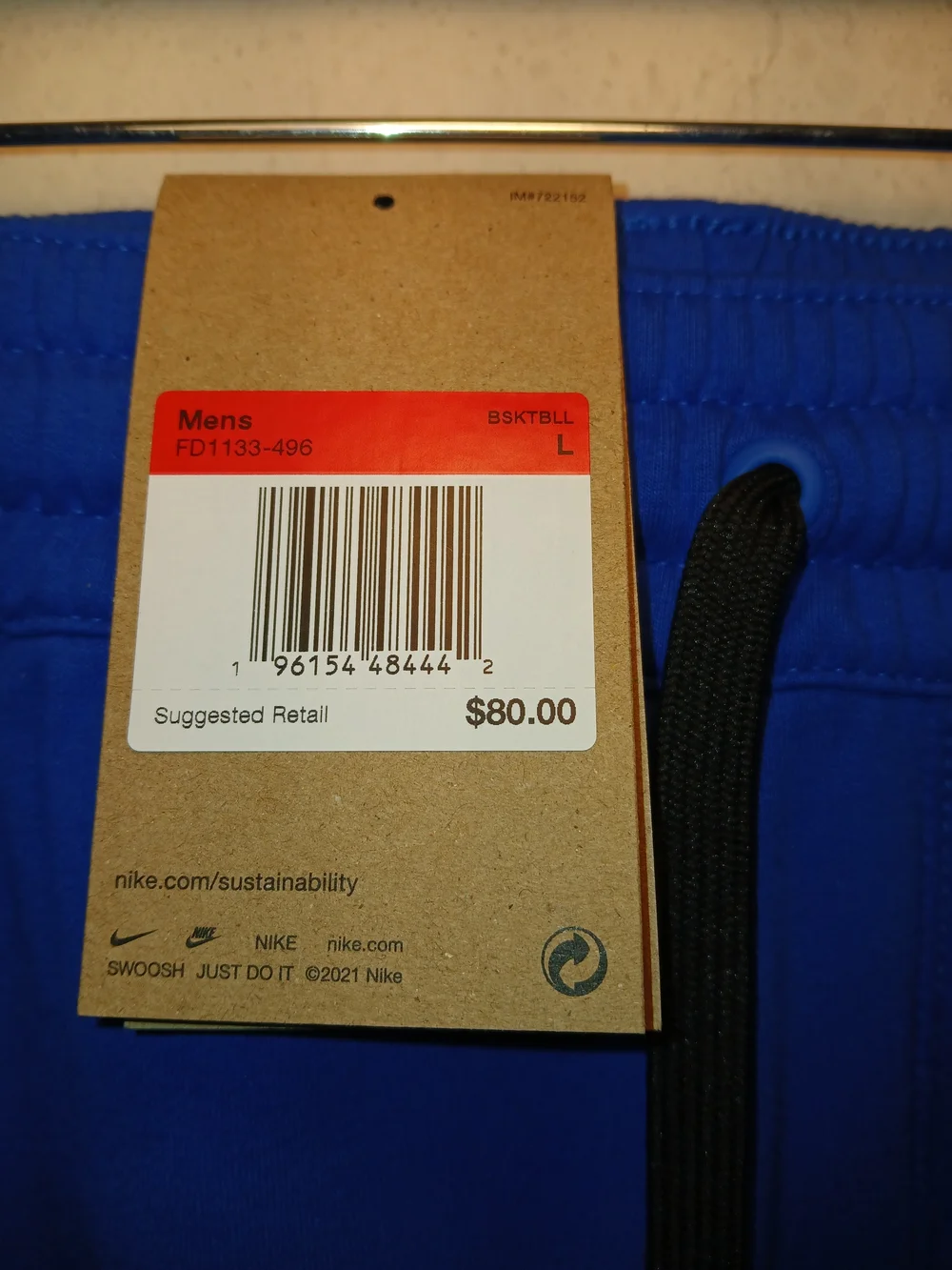 Nike Therma-Fit Showtime Basketball Pants Joggers Men's Size L Blue Nwt
